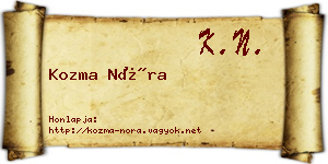 Kozma Nóra névjegykártya