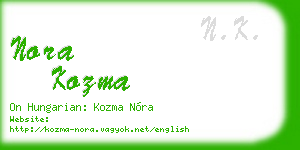 nora kozma business card