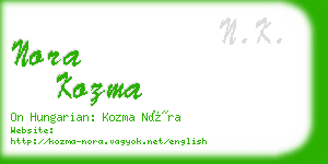 nora kozma business card